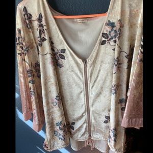 Velvet Floral Tunic Top
